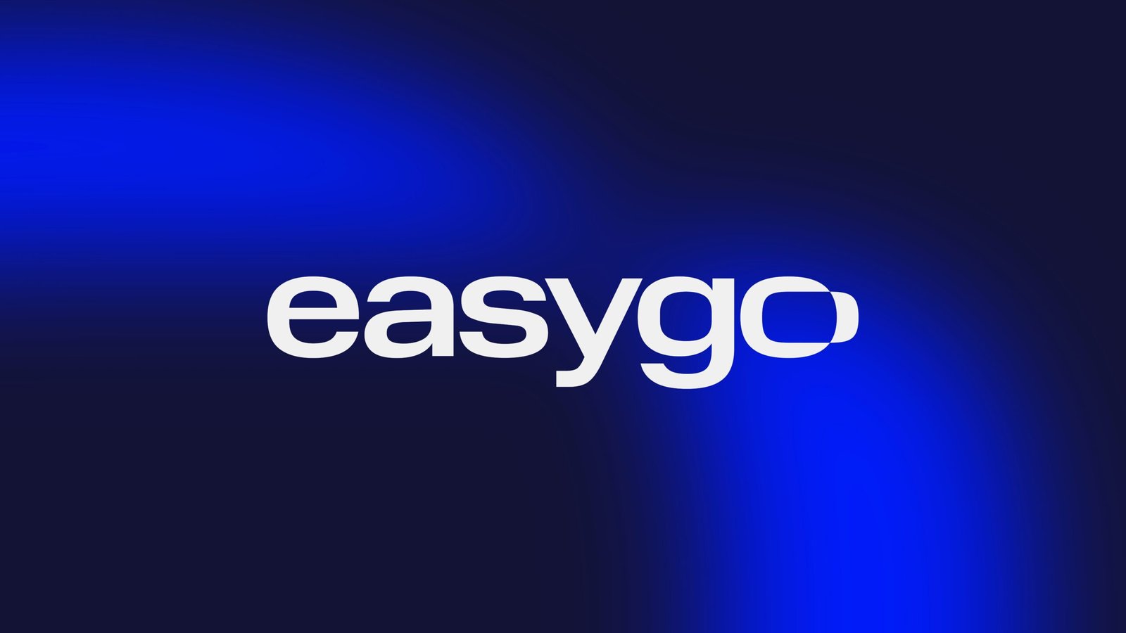 White lowercase text 'easygo' on a dark blue gradient background (brand/logo graphic).
