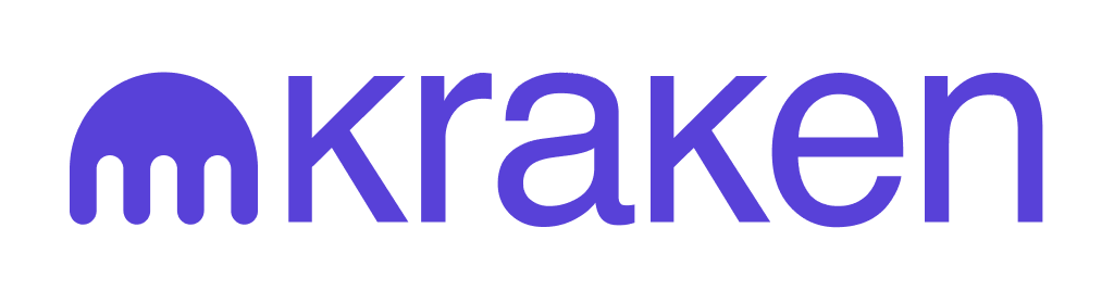 Kraken logo in purple: circular icon followed by the wordmark 'kraken'